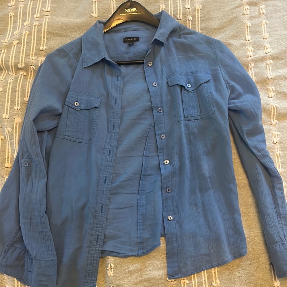 Talbots blue button up